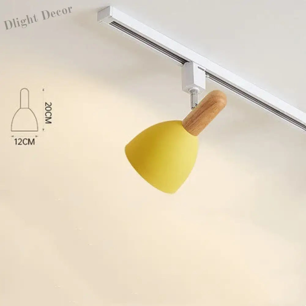 15W Modern Nordic Wooden LED Track Light - Ceiling Spotlight Yellow / Warm White 3000K ceiling light