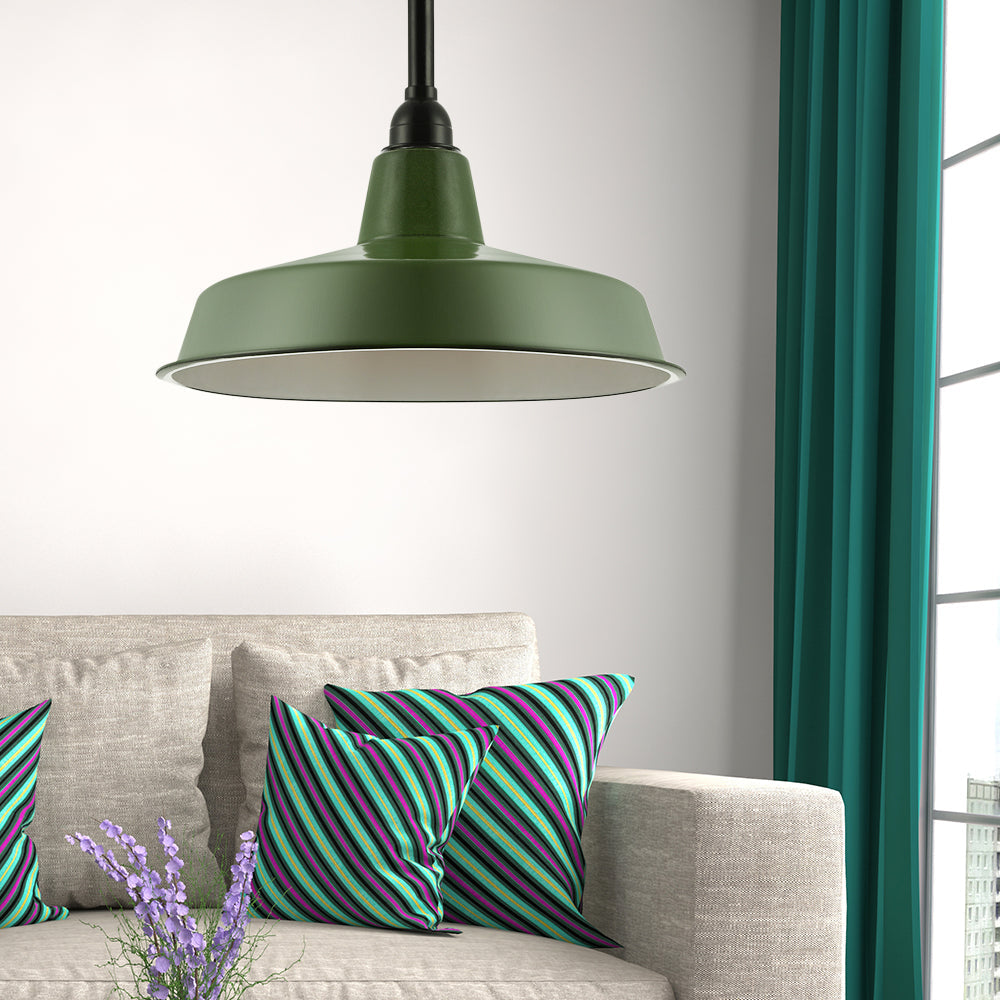 Verdant Glow: Vintage Charm With Modern Flexibility Green / Downrods