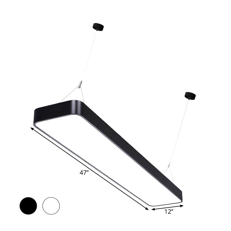 Amelia’s Elegant Rectangle Pendant: Modern Illumination In Black & White Pendant Lights