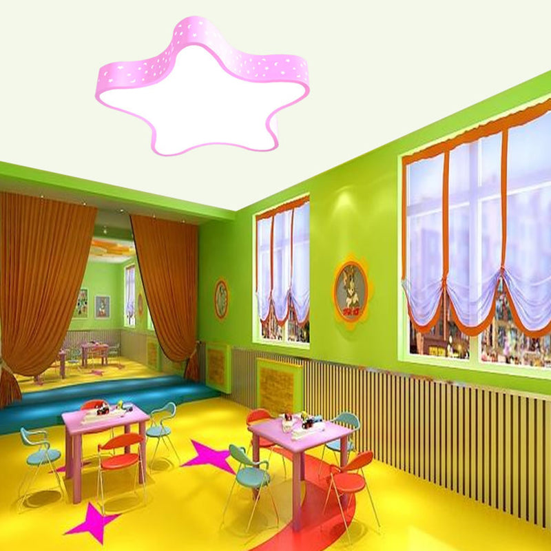 Dazzling Starry Night For Kids: Dimmable Led Ceiling Light Pink