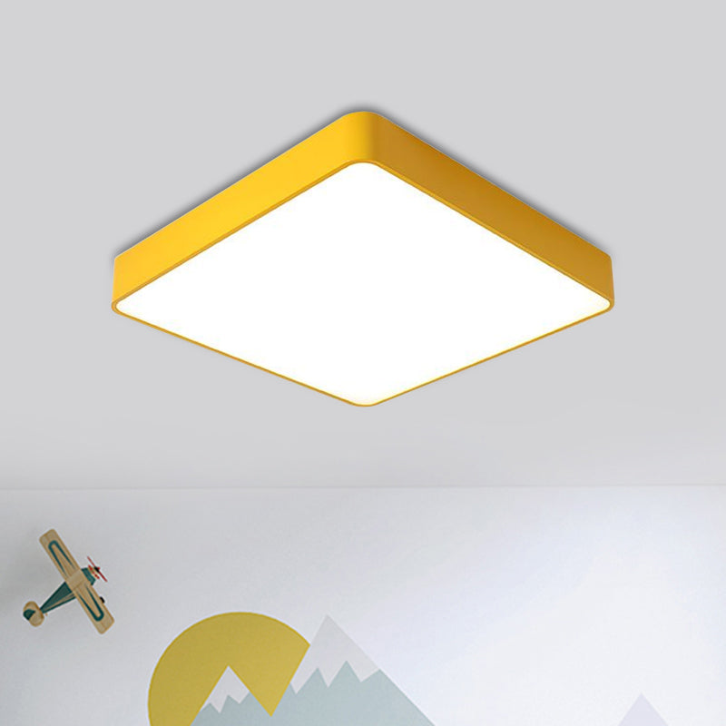 Cheerful Square Light For Kids’ Rooms: Led Flush Mount Fixture