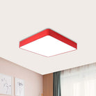 Cheerful Square Light For Kids’ Rooms: Led Flush Mount Fixture