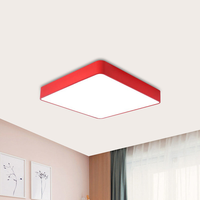 Cheerful Square Light For Kids’ Rooms: Led Flush Mount Fixture