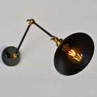 Kaylee Industrial Swing Arm Wall Lamp For Bedroom (Black/White & Brass)