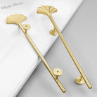 1PC Solid Brass Ginkgo Leaf Handle – Elegant Gold Furniture Knob for Cabinets Wardrobes and Cupboards 1 pc / CHINA