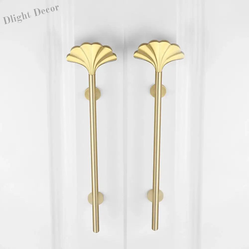 1PC Solid Brass Ginkgo Leaf Handle – Elegant Gold Furniture Knob for Cabinets Wardrobes and Cupboards 1 pc / CHINA