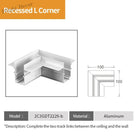 2 Meter White LED Magnetic Track Lighting System Accessories - Ceiling Recessed Magnet Rail Lamp Kit Recessed L Corner