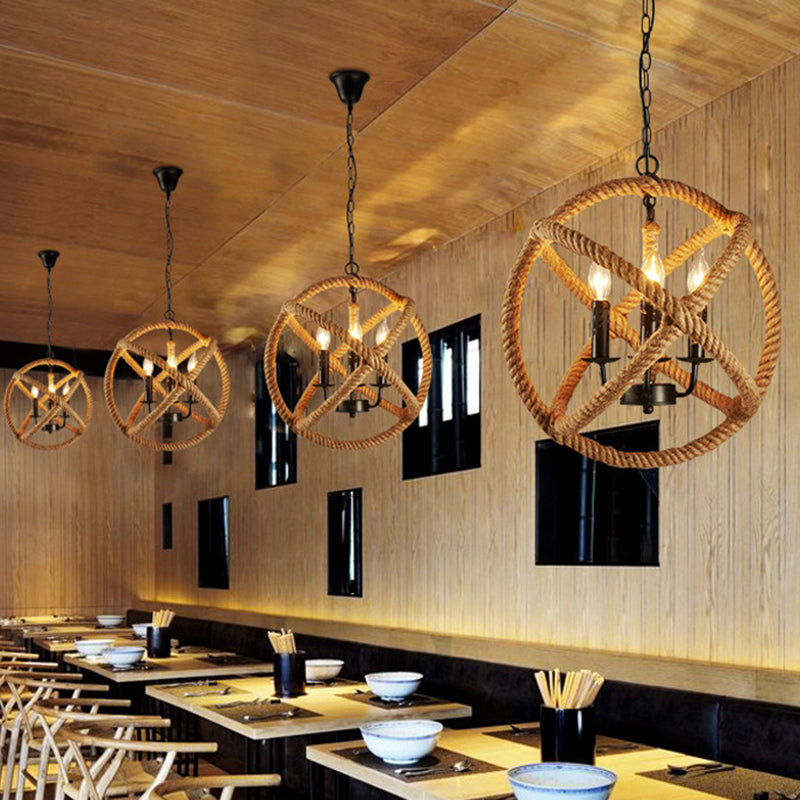 Elevate Your Space With Industrial Charm: The Factory Beige Globe Chandelier Pendant Lighting