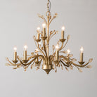 Gold Amber Crystal Branch Pendant Chandelier - Rustic Bedroom Suspension Lighting Chandelier