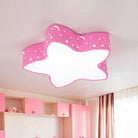 Celestial Cuddles: Sparkling Starry Night Led Ceiling Light For Kids Pink / White