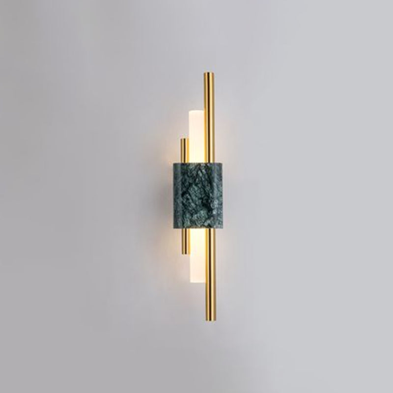 Fiona’s Modern Marble Sconce - Green Led Light With Sophisticated Style / 18’