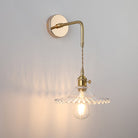 Vintage Single - Bulb Bedside Wall Mounted Lamp In Gold - Shaded Glass Light Fixture / G Wall Lamp