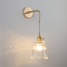 Vintage Single - Bulb Bedside Wall Mounted Lamp In Gold - Shaded Glass Light Fixture / D Wall Lamp