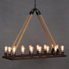 Amelia - Industrial Chandelier With 16 Rectangular Lights (Perfect For Cafes) Pendant Lighting