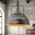 Elara - Adjustable Industrial Pendant Light With Aged Silver Dome (1 - Light)