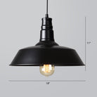 Industrial Iron Pendant Light (1 - Light) - Choose Your Size And Finish Black / Large