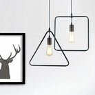 Cali Geometric Pendant: Bold Style & Warm Ambiance (Black Metal)