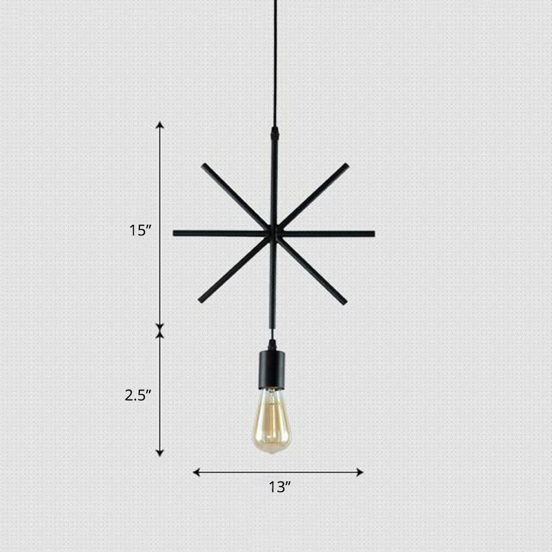 Cali Geometric Pendant: Bold Style & Warm Ambiance (Black Metal)