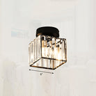 Clara - Elegant Black And Gold Semi - Flush Mount Light / Square Plate