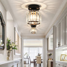 Clara - Elegant Black And Gold Semi - Flush Mount Light