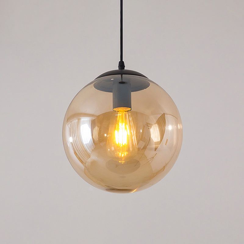 Modern Glass Orb Pendant: Stylish Lighting For Restaurants Amber / 5’