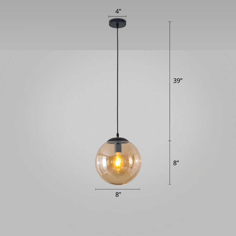 Modern Glass Orb Pendant: Stylish Lighting For Restaurants Amber / 8’