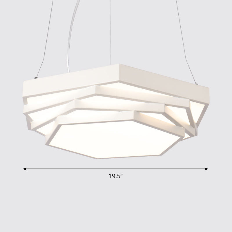 Fiona Elegance Meets Geometric Brilliance: The Hexagonal Led Chandelier White / Natural