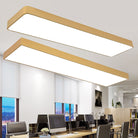 Kennedy Modern Led Flush Mount: Warm Wood And Minimalist Light For Your Office