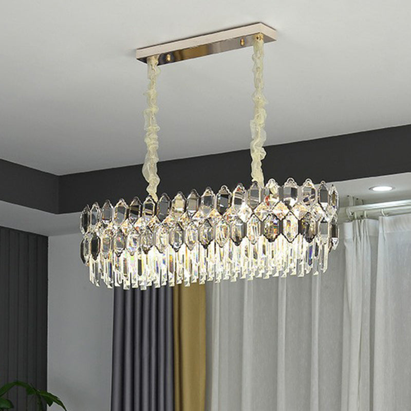 Gabriela Modern Crystal Chandelier - Smoke Grey Tiered Pendant (Multiple Sizes)