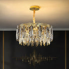 Brynlee Elegance Blooms: Crystal Leaf Pendant Light 8 / Clear Chandelier