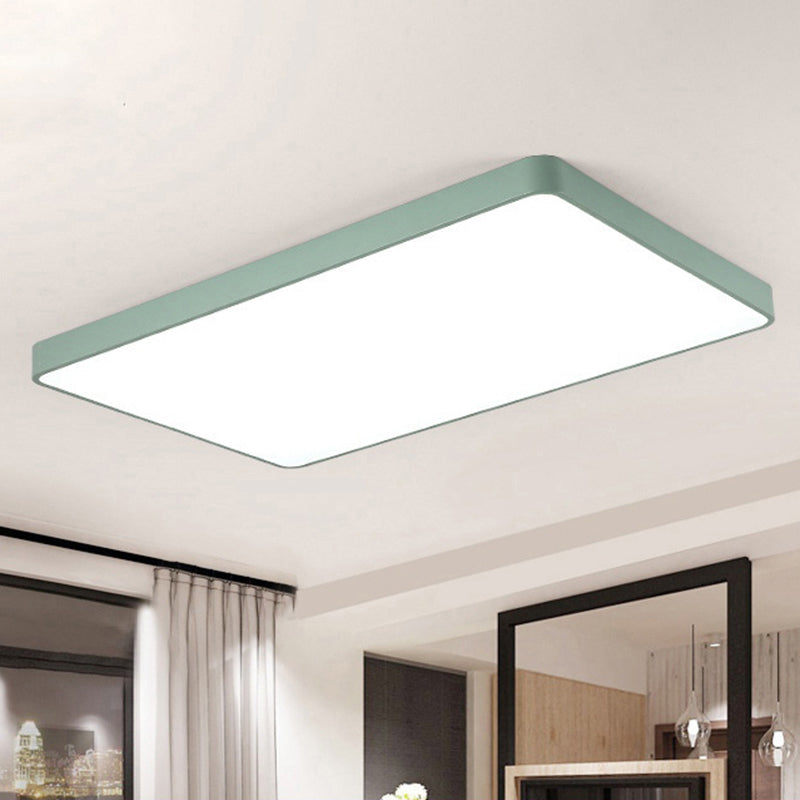 Brighten Your Space With Fun And Color: The Macaron Rectangular Flush Mount Green / 12’ Ceiling