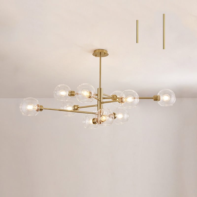 Astounding Sputnik: A Mid - Century Marvel For Modern Spaces 11 / Gold Clear Ceiling Light