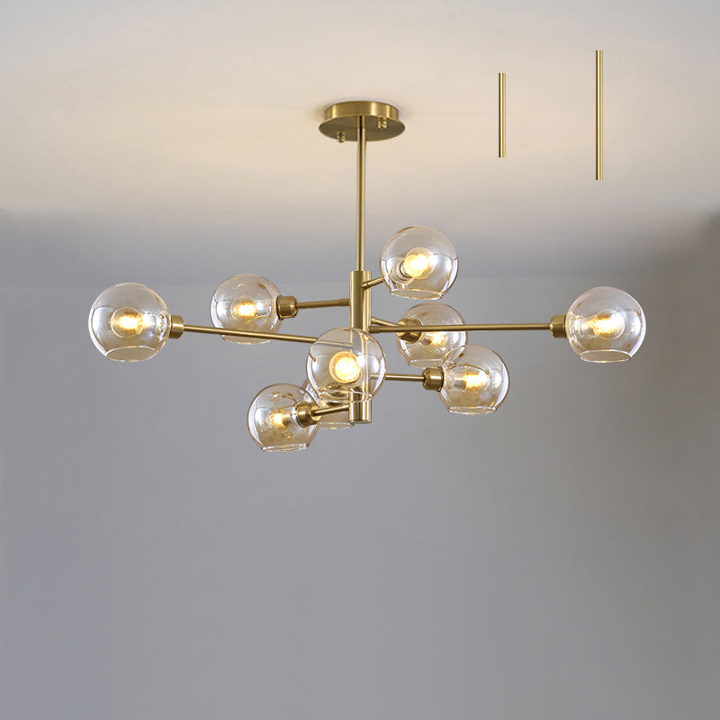 Astounding Sputnik: A Mid - Century Marvel For Modern Spaces 9 / Gold Cognac Ceiling Light