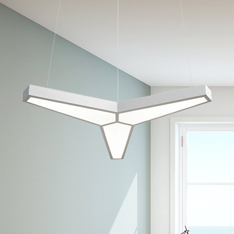 Addison Modern Y - Shaped Led Ceiling Lamp: Illuminate Your Space In Style White / Natural Pendant