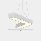 Alexandra Modern V - Shape Ceiling Light - Led Flush Mount In Black Or White Pendant Lighting