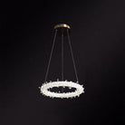 Diana - Modern Crystal Circle Chandelier (Choose Your Size & Tiers) Clear / 12’ With Lace