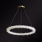 Diana - Modern Crystal Circle Chandelier (Choose Your Size & Tiers) Clear / 39.5’ With Lace