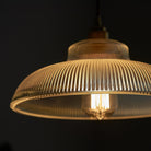 Clara’s Ribbed Glass Pendant: Vintage Charm With Warm Glow