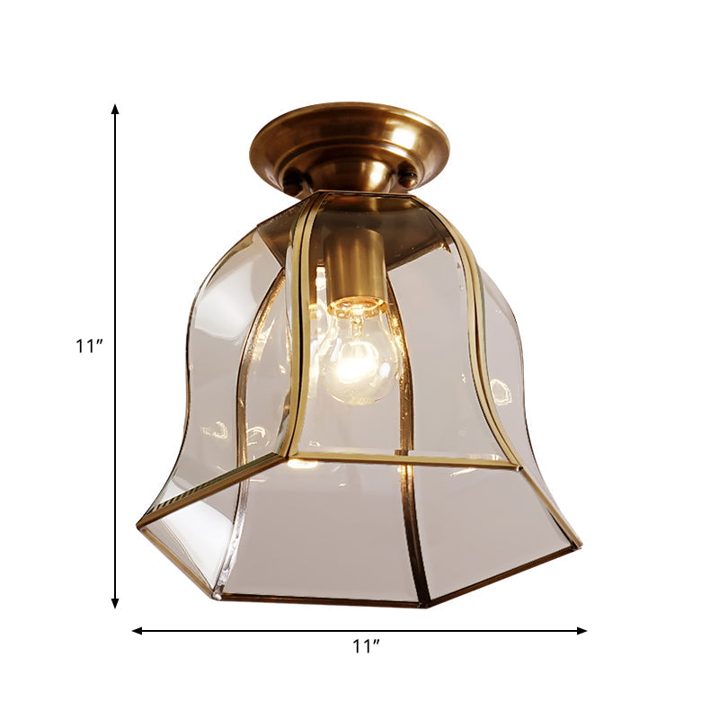 Colonial Charm: Timeless Bell - Shaped Flush Mount Light Ceiling