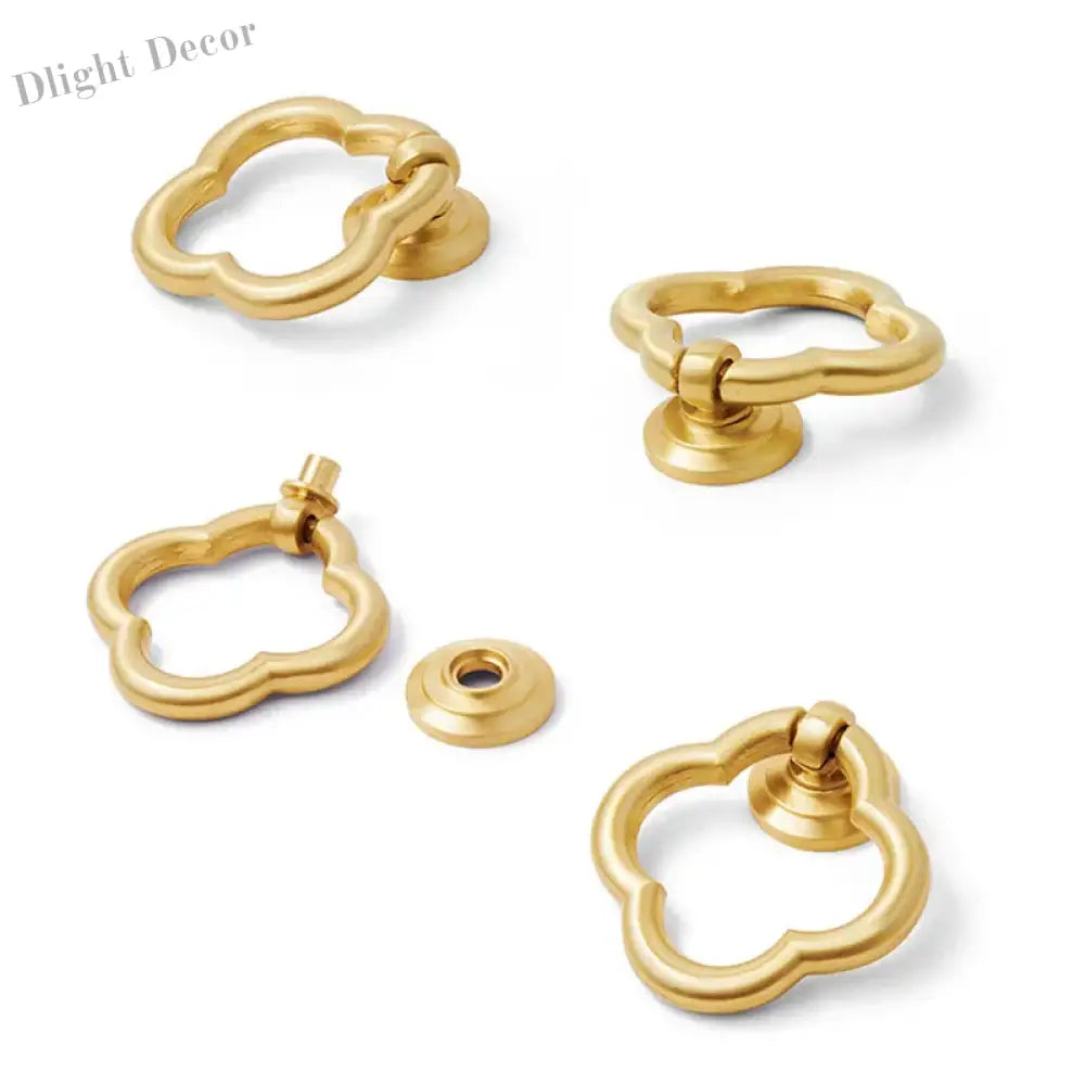 2pcs Brass Dropping Handles – Modern Cabinet and Wardrobe Drawer Pulls 57x50mm knob