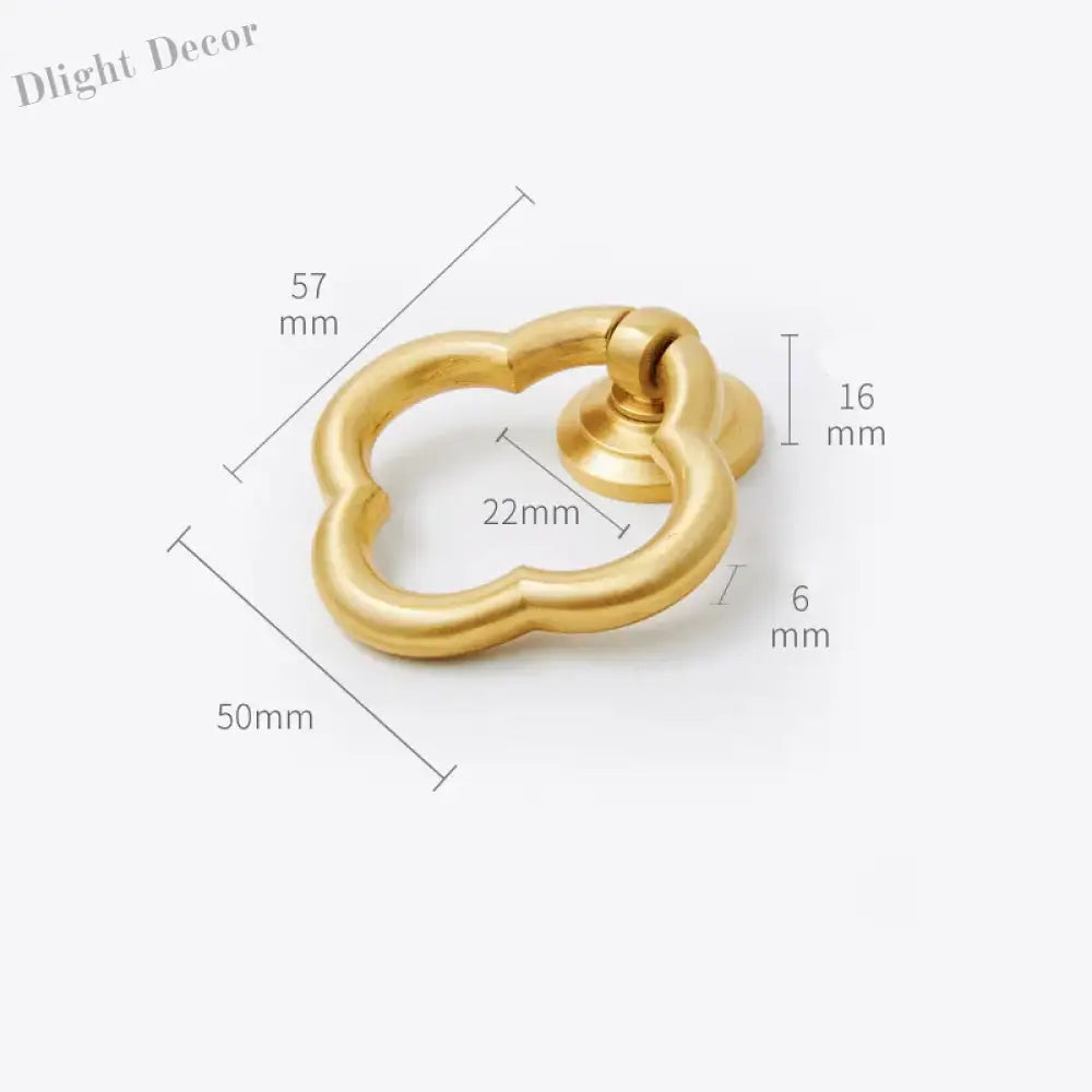 2pcs Brass Dropping Handles – Modern Cabinet and Wardrobe Drawer Pulls 57x50mm knob
