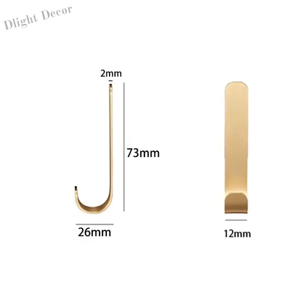 2pcs Brass Wall Hooks – Nail-Free Gold Adhesive Hangers for Towels Bags and Clothes small wall Hook