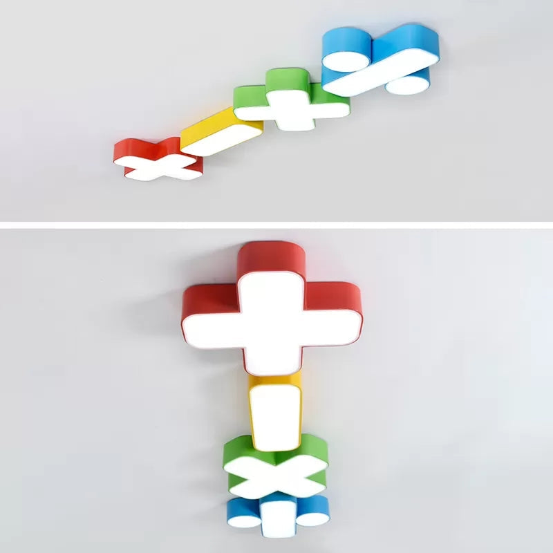 Colorful Symbol Shade Ceiling Light - Fun Led Kids Fixture For Bedrooms And Playrooms