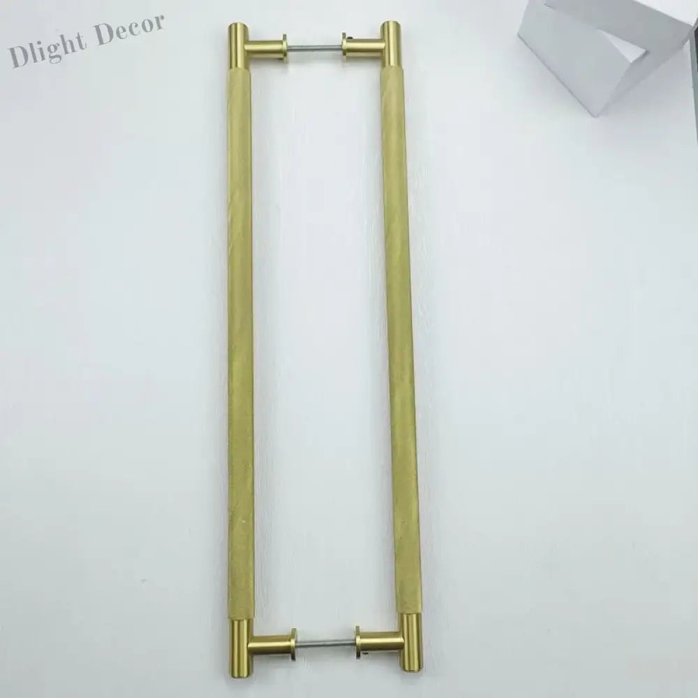 52cm Brass Knurled Door Handle – Gold Sliding Glass Door Pulls for Store Barn and Shower Room Double side Handles