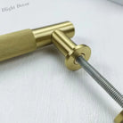 52cm Brass Knurled Door Handle – Gold Sliding Glass Door Pulls for Store Barn and Shower Room Handles