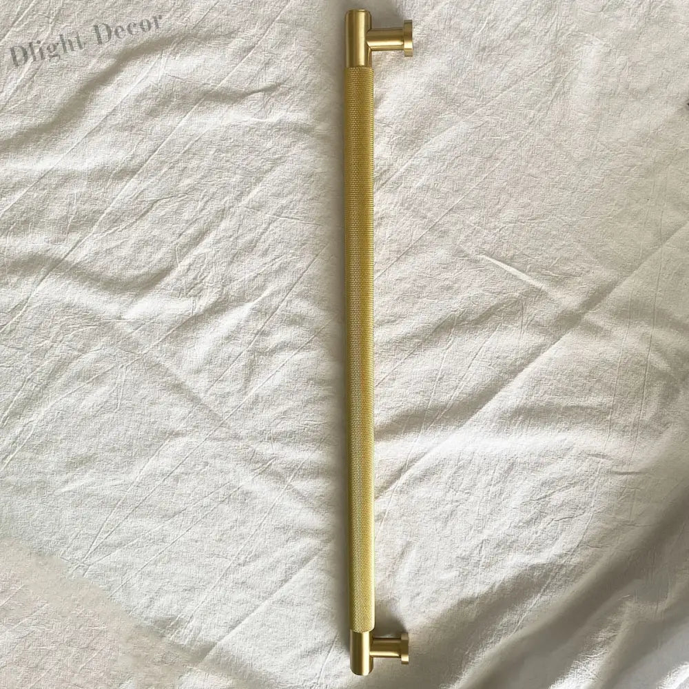 52cm Brass Knurled Door Handle – Gold Sliding Glass Door Pulls for Store Barn and Shower Room Single side Handles