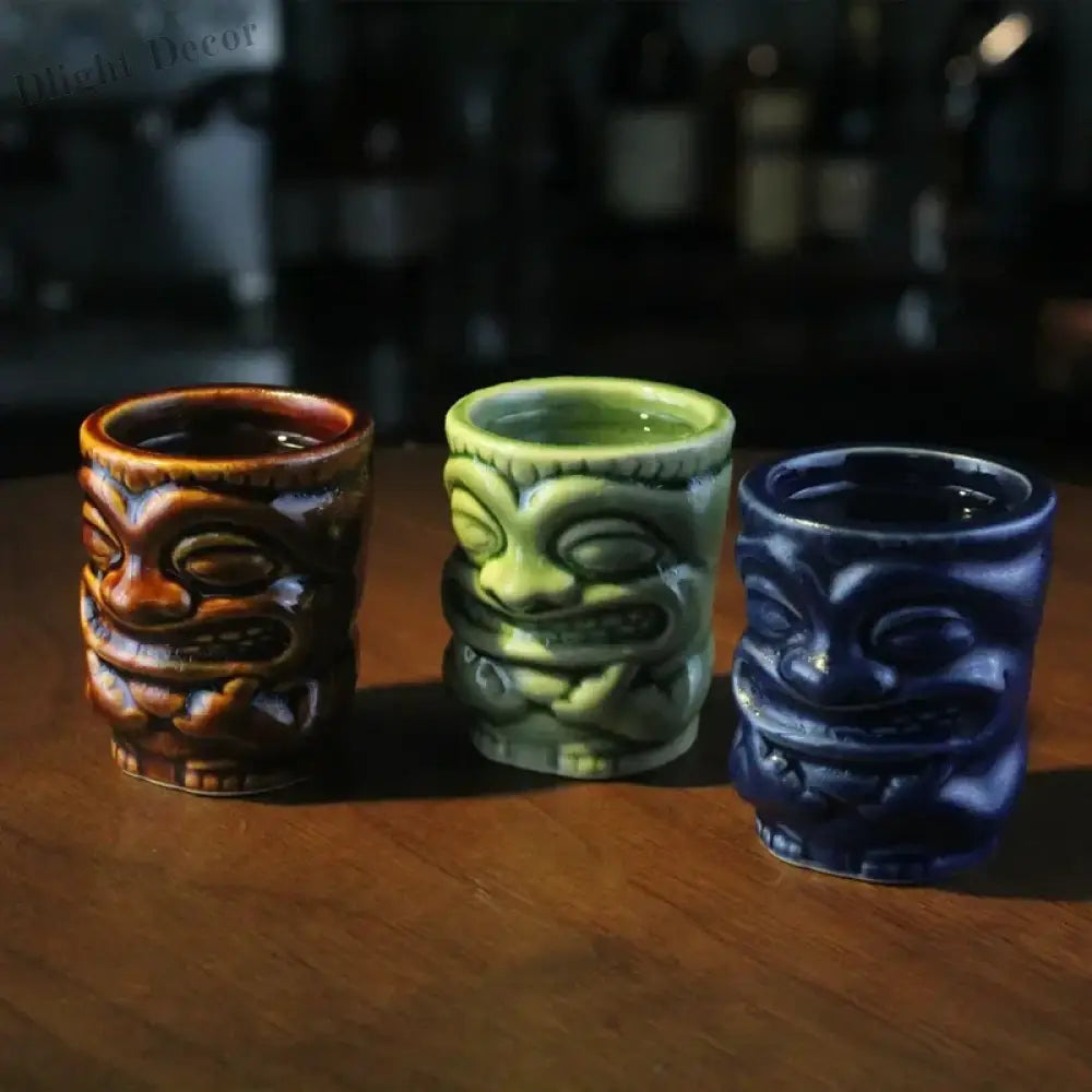 60ml Ceramic Tiki Mug – Hawaiian Cocktail Cup for Home Bars & Parties | Dlight Decor cups