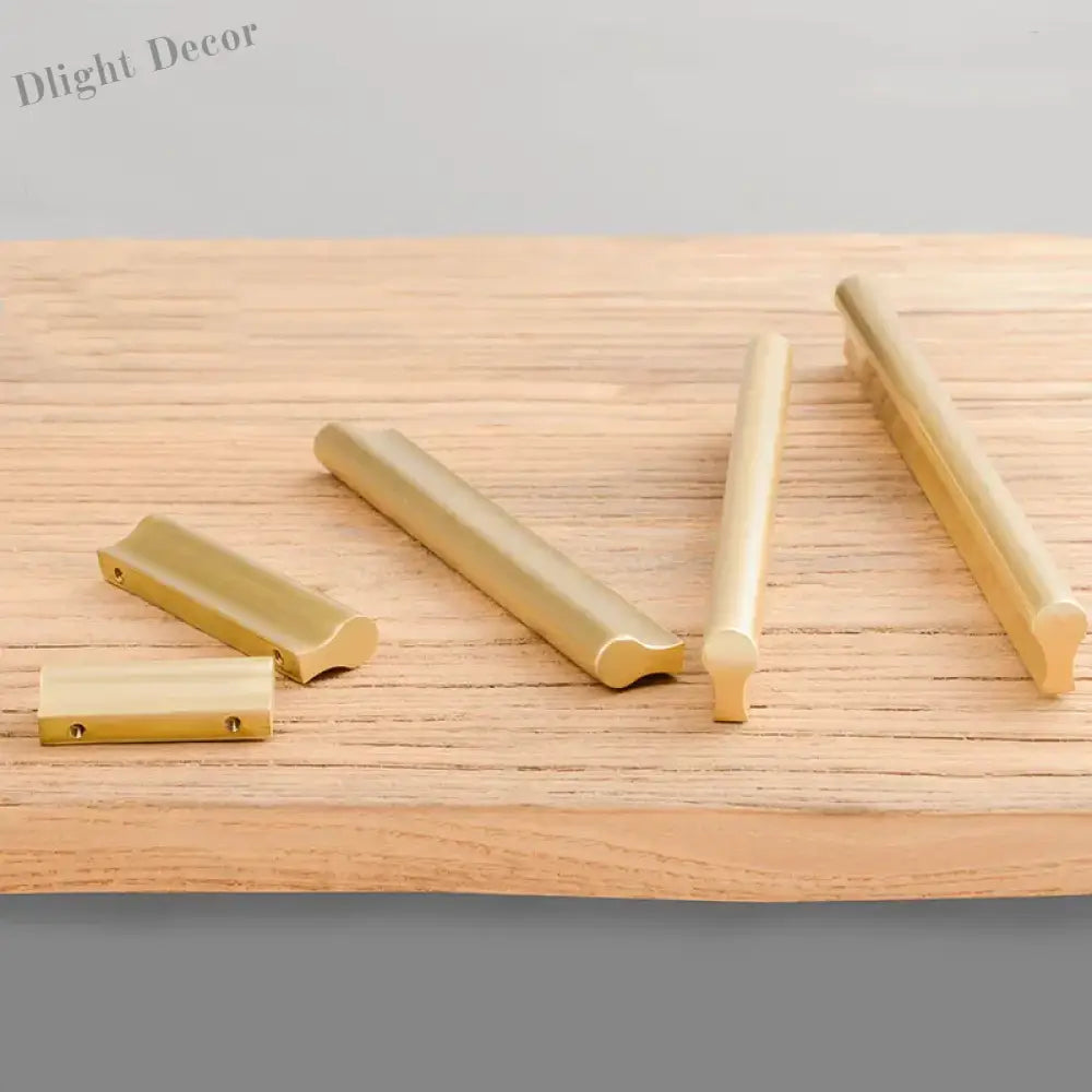 6pcs Solid Brass Cabinet Handles and Knobs – European Wardrobe Pulls and Drawer Bars Pulls