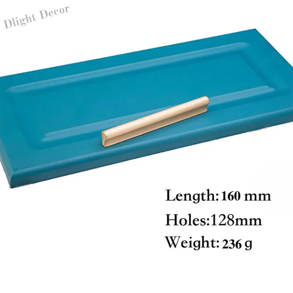 6pcs Solid Brass Cabinet Handles and Knobs – European Wardrobe Pulls and Drawer Bars L160mm Hole 128mm Pulls
