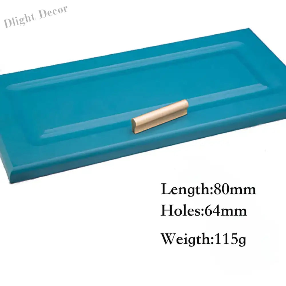 6pcs Solid Brass Cabinet Handles and Knobs – European Wardrobe Pulls and Drawer Bars L80mm Hole 64mm Pulls